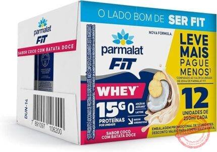 Parmalat Fit Bebida Proteica Coco com Batata Doce 15g de Proteína 250mL – 12 Unidades