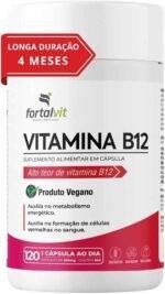 Vitamina B12 Ativa (metilcobalamina) Longa Duração 4 Meses de Uso, Cápsulas Vegana, 120 Cápsulas,Fortalvit